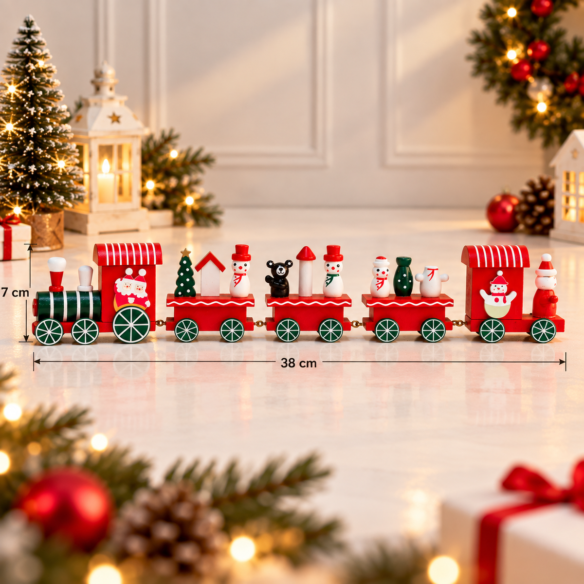 Classic Red Christmas Train (5-Piece)